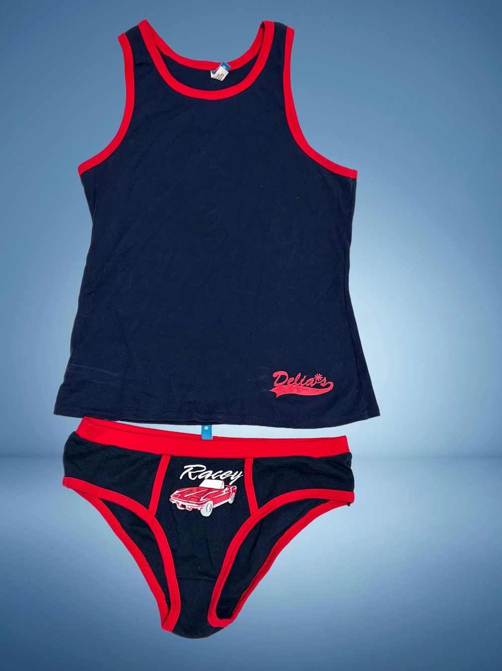 dELiA*s Racey Navy and Red Tank Top with Matching Briefs